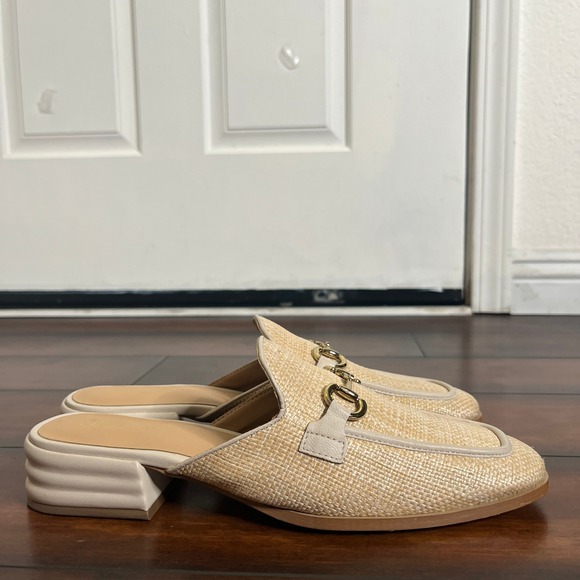 Saint G Sylvie Straw Espadrille Square Toe Mules Horsebit Women US 11 EU 41 New - Picture 2 of 11